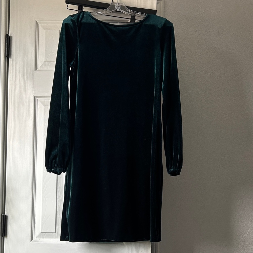 Elegant Green Velvet Dress
